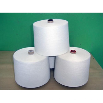 Fil de polyester filé vierge et cru blanc pour le tissage